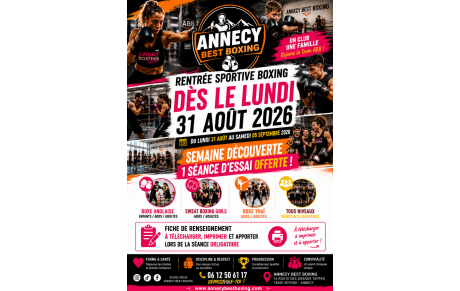 c'est la rentrée sportive lundi 31 Aout au samedi 05 septembre 2026